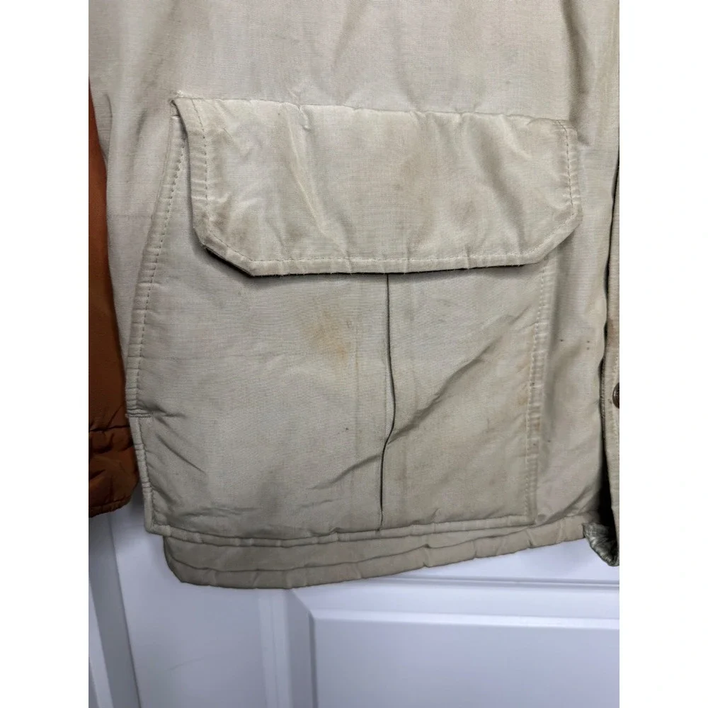 Vintage Jansport‎ Color Block Puffer Jacket Brown Tan Western Style Size L